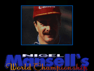 Nigel Mansell's World Championship Racing title screen for Super Nintendo